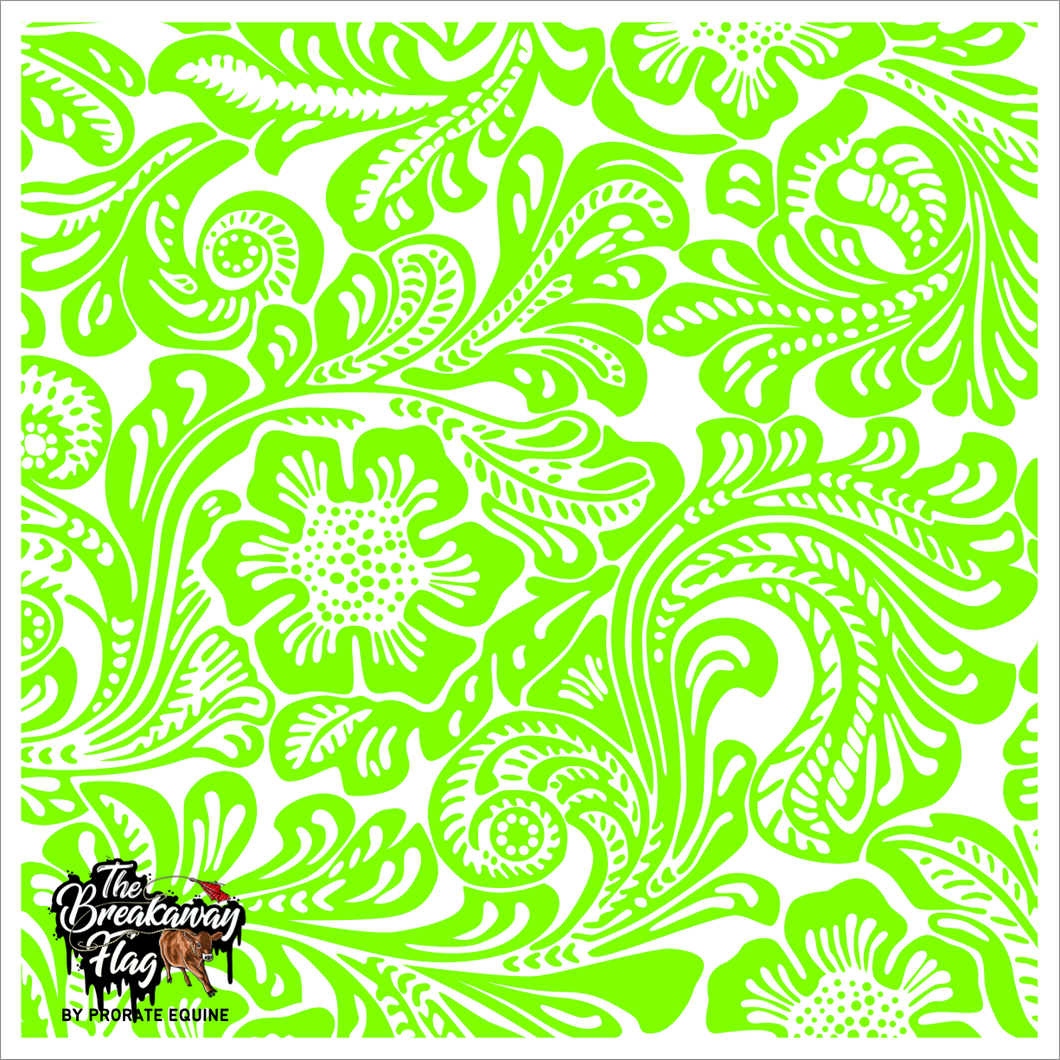Tooled Floral Lime Breakaway Flag (College/Open/Pro)