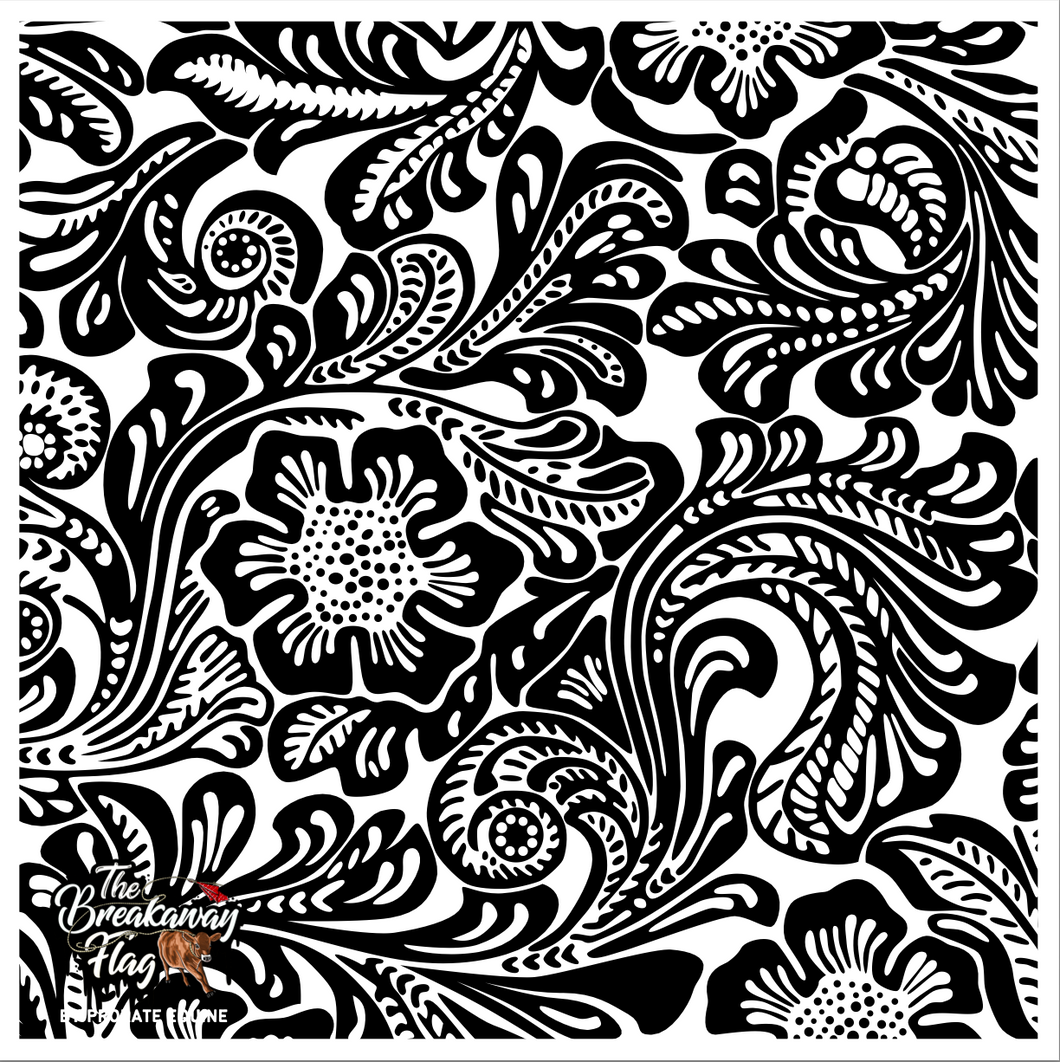Tooled Floral Black Breakaway Flag (College/Open/Pro)