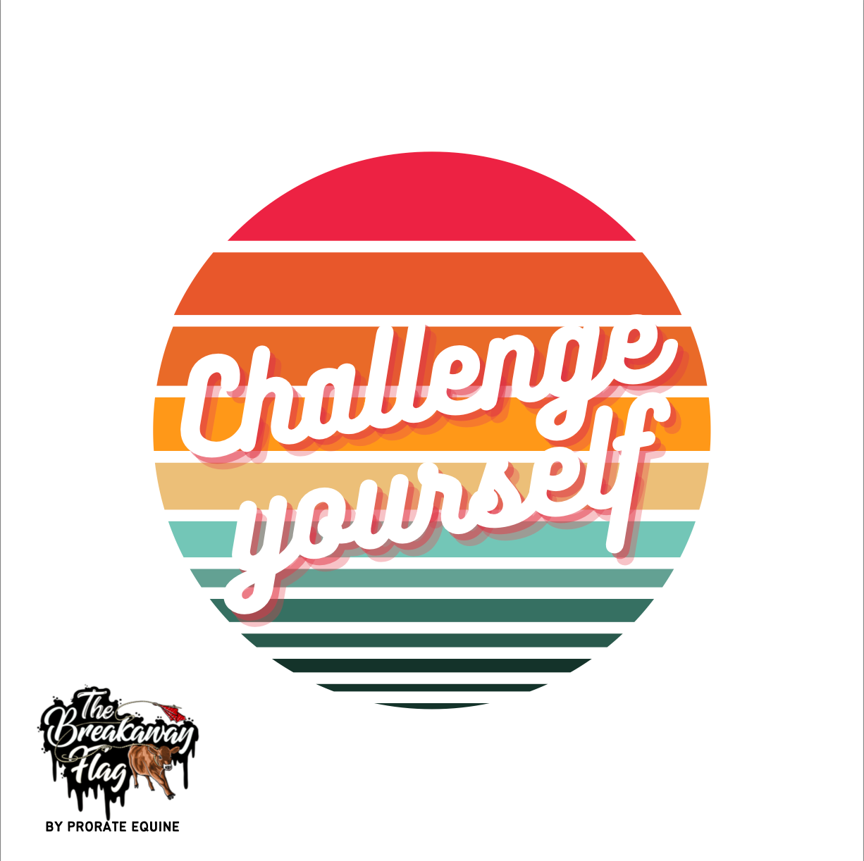 Challenge Yourself White Sunset Breakaway Flag (College/Open/Pro ...