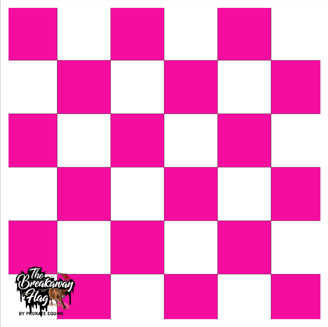 Checkered White Hot Pink Breakaway Flag (College/Open/Pro)