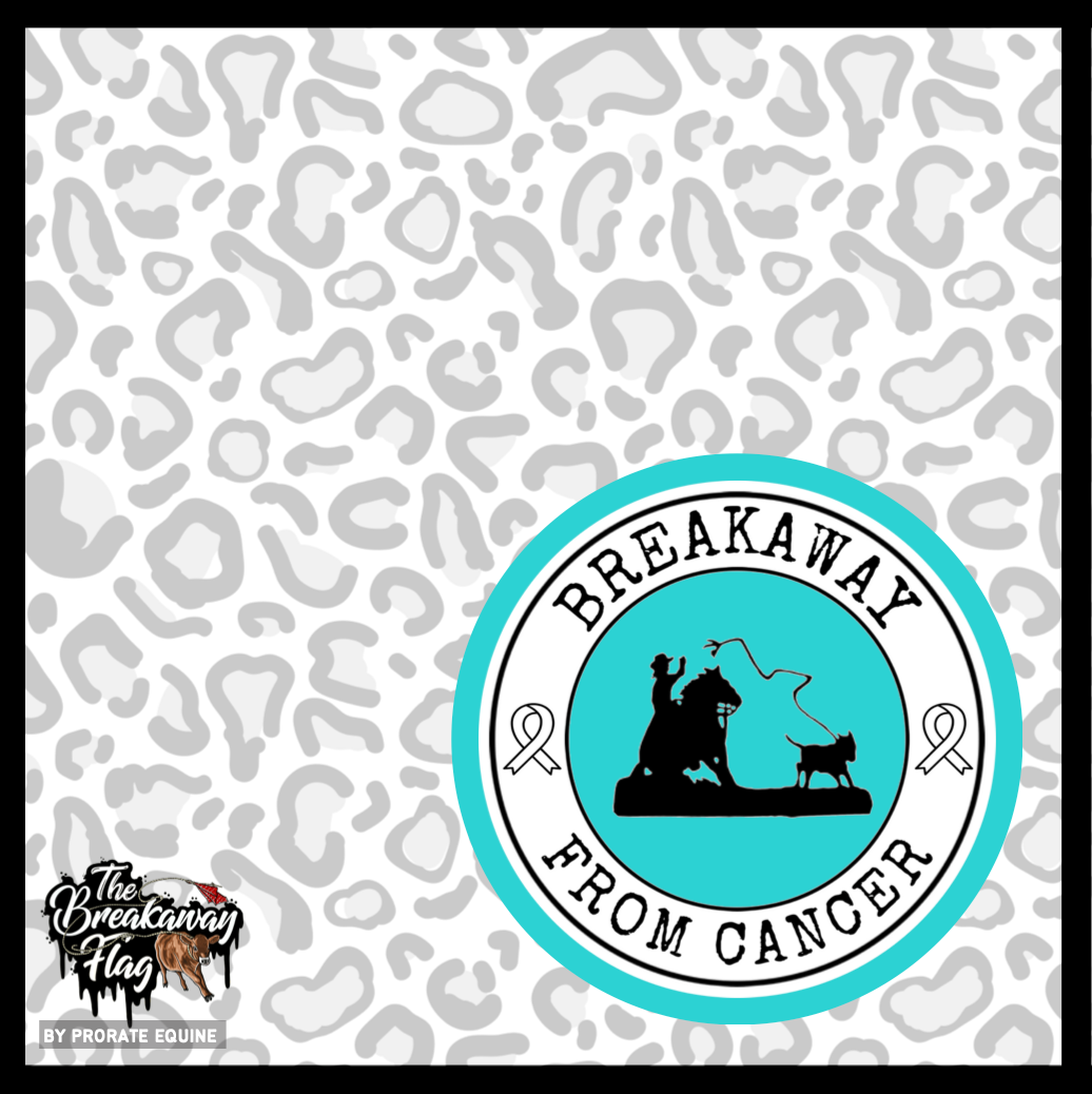 Custom Breakaway From Cancer White Snow Leopard Breakaway Flag (College/Open/Pro)