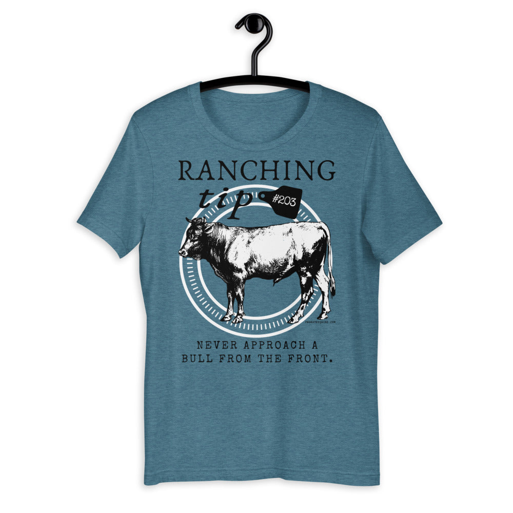 Ranching Tip Never Approach a Bull Western Graphic T-Shirt